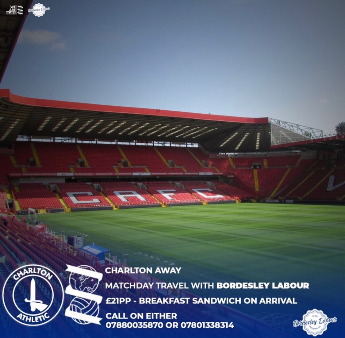 Still a small few spaces left for our trip to Charlton #bcfc #kro #bluesawaydays #bcfcawaydays #travel #Blues