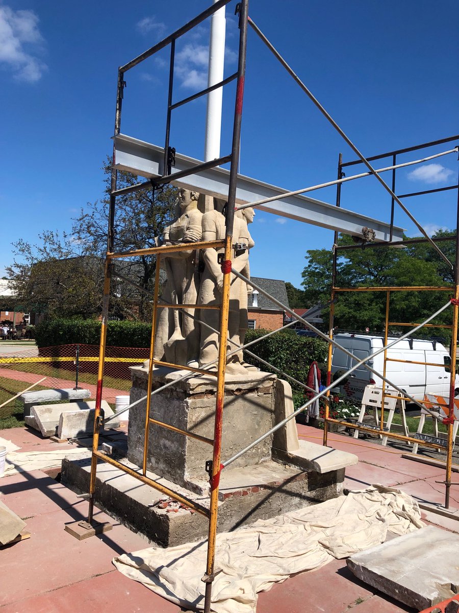 gkiltz's tweet photo. Restoration happening with Hauser Statue on GMS campus. Thanks to all of the donors who made this possible. Insures this treasure will be around for future generations. ⁦@GreendaleLearns⁩ https://t.co/5a2ULpFIjM