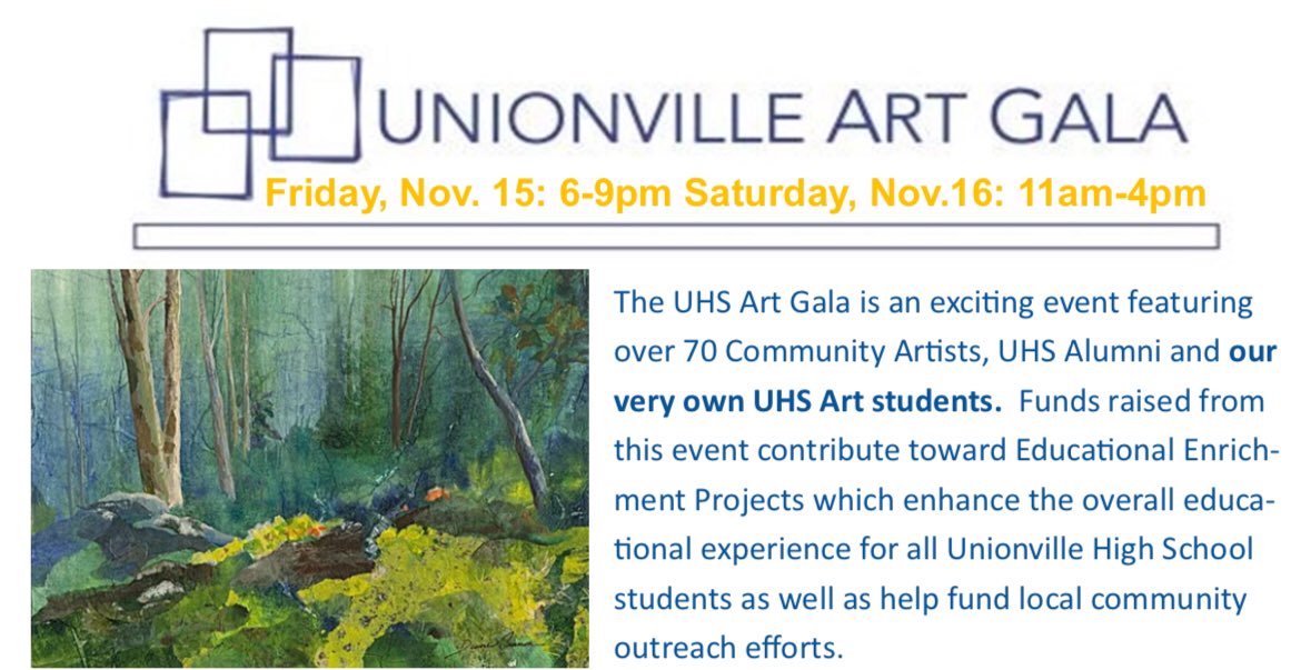 uhspto's tweet photo. Save the date for the 2019 Art Gala at UHS!  More info at https://t.co/ngXe8sQS64 🎨 https://t.co/S7JlfYtEu7