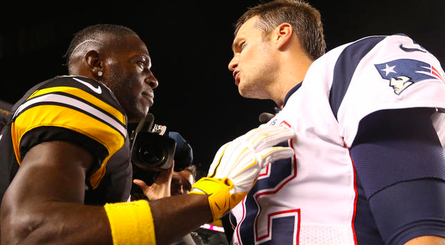 RyanGerrity's tweet photo. @JeffCuch Here he comes #antoniobrown #patriots https://t.co/MEfG56QhMh