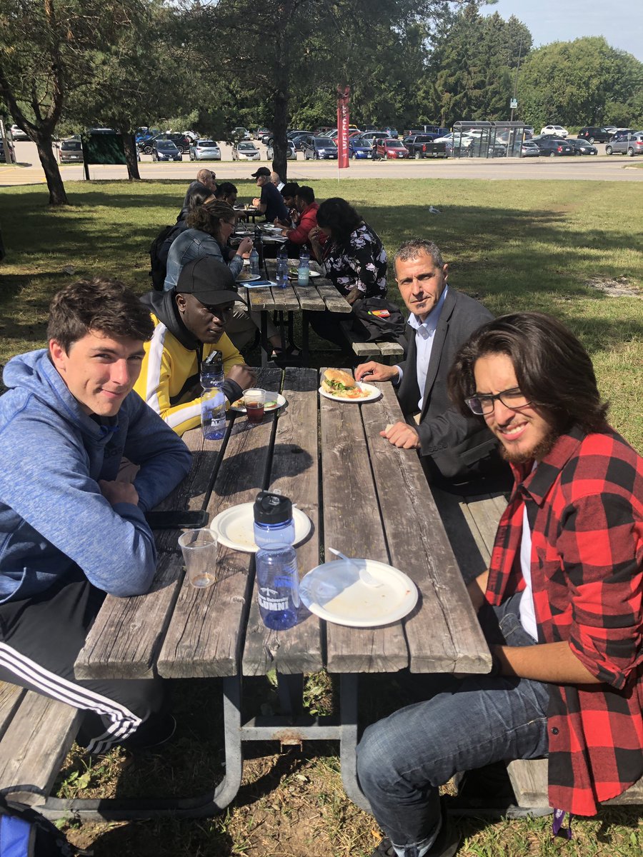 AlgomaU's tweet photo. We had a blast at the Algoma University Alumni BBQ today! 🍔🌭 so much fun hanging out with staff, faculty and students on such a beautiful day ☀️#algomau #alumni #bbq #delish #oweek2019 #newbeginnings https://t.co/TZ3kOz3Agb