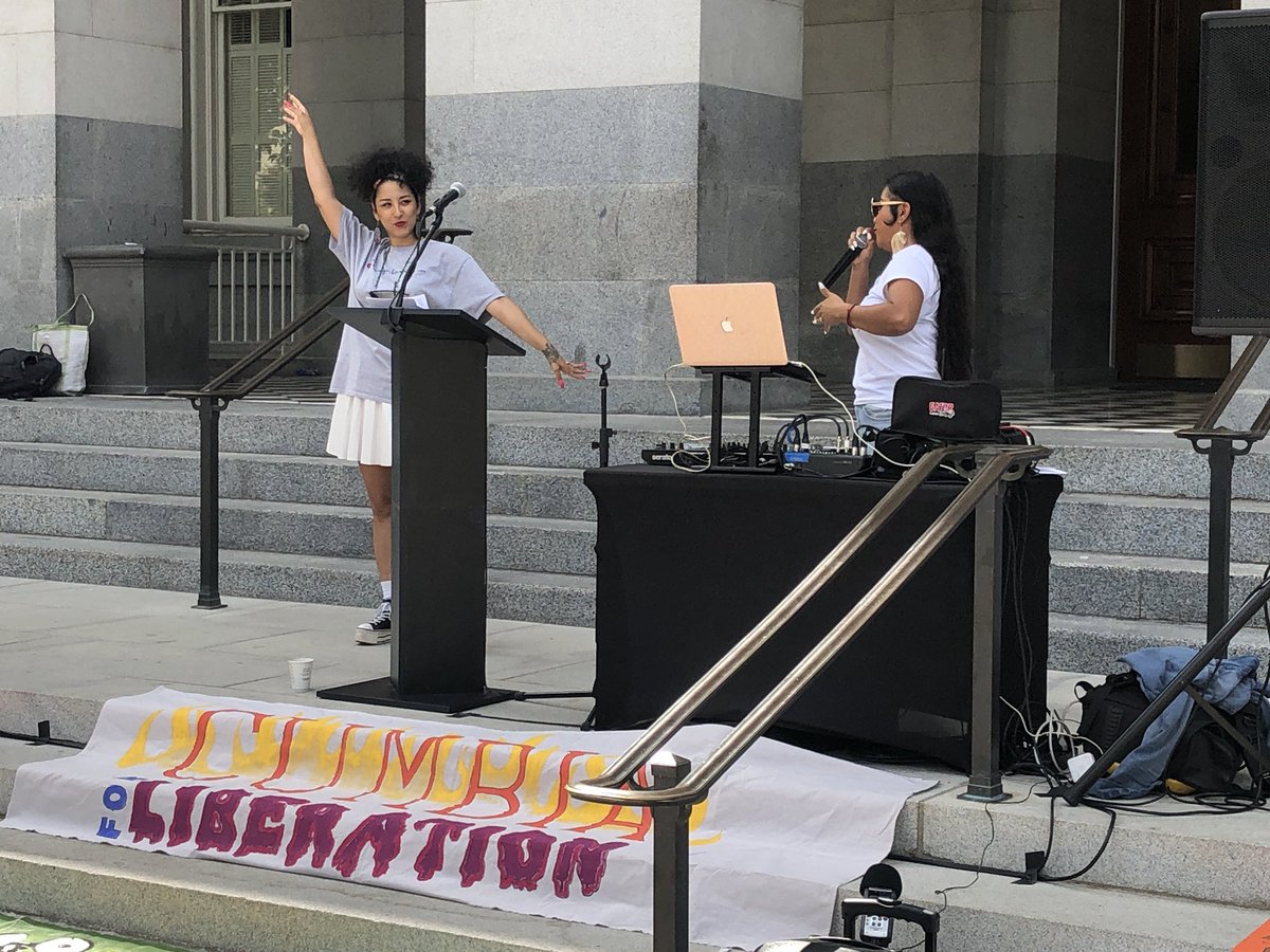 Our cumbia begins with @AleLaPlebe sharing their power and resilience! #Cumbia4Liberation #AB32 #CommunityNotCages