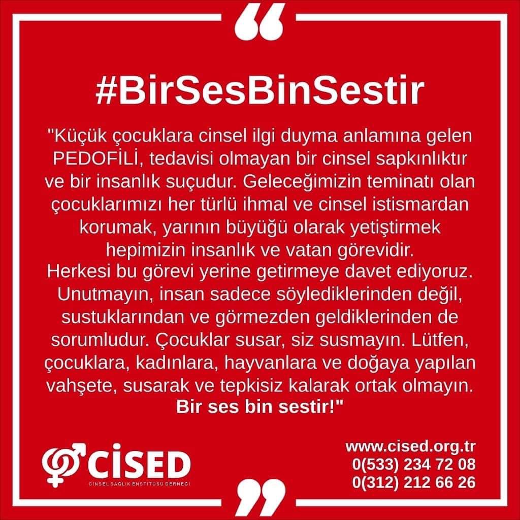 SultanSeren's tweet photo. #CİSED olarak #BirSesBinSestir hashtagiyle PEDOFİLİ'ye karşı yeni bir kampanya başlattık, susmayın ses verin, sesiniz sesimiz olsun. 🙏
#Pedofili #ÇocukSusarSenSusma 
#ÇocukTecavüzüneSon
#PedofiliSuçtur #PedofiliSapkınlıktır #PefofiliCinselSapkınlıktır #PedofiliyeKarşıSesVer https://t.co/rViYmdHeMq