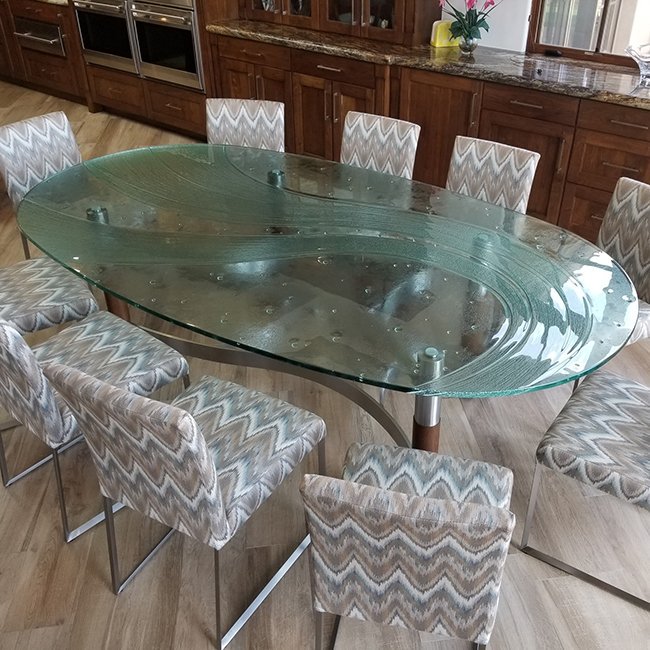CastGlassImages's tweet image. Cast Glass dining tables steal the show...every time! Understated glass tables serve as a simple, bright focal point to your room. #castglassimages #castglass #decorativeglass #diningtable #homeimprovement 
Project Details:
castglassimages.com/products/detai…