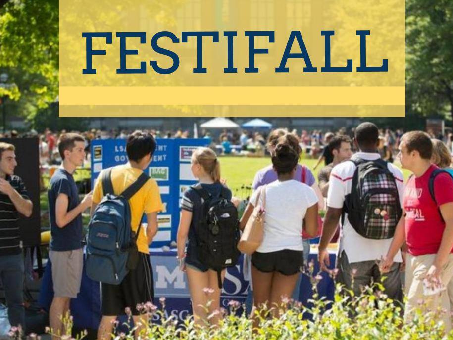 Festifall is tomorrow! Join us from 2:00-6:00 to learn about all the exciting opportunities to get involved on campus!