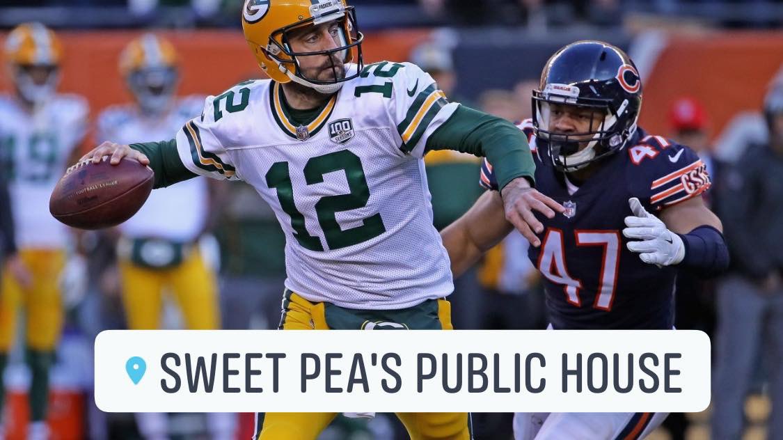 SweetPeasPub's tweet photo. The NFL returns tonight! Come catch the Packers v. Bears game here at Sweet Pea’s! https://t.co/0EABMq4ZM7