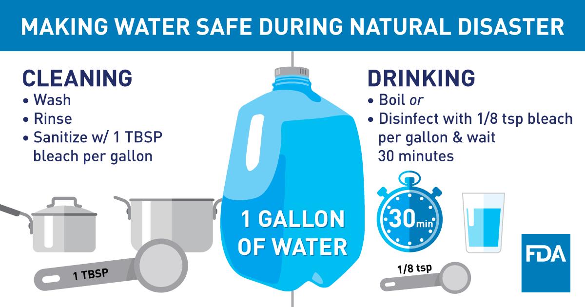 ThatFSGuy's tweet image. ANYTHING that touches flood water must be sanitized. Wash with soap, rinse, then soak for 15 minutes in 1 TBSP bleach + 1 gallon water. For more advice on what to do During Hurricanes and Other Storms check out check out this great piece by the @FDAfood =&amp;gt; go.usa.gov/xyNuH