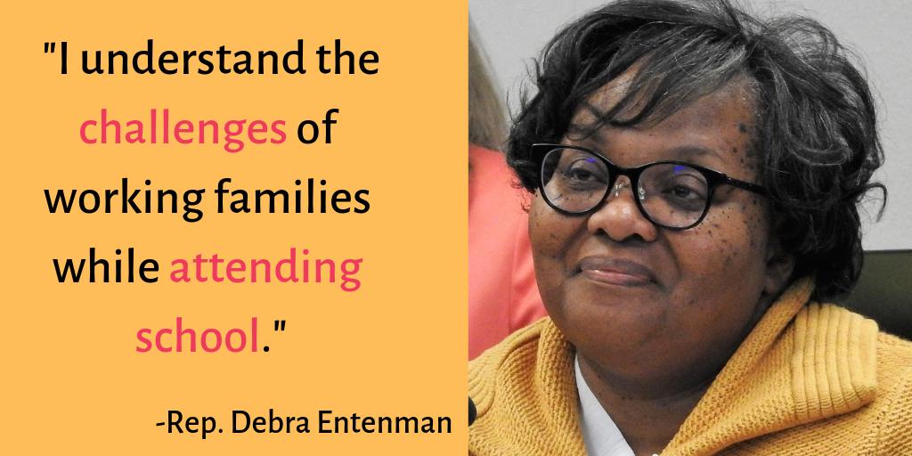 SupportWASchool's tweet image. "As a former non-traditional student, I understand the challenges of working &amp;amp; raising a family while attending school." That's why Rep. @Debra_Entenman has worked hard to make #highered accessible for all students. #waleg #waedu