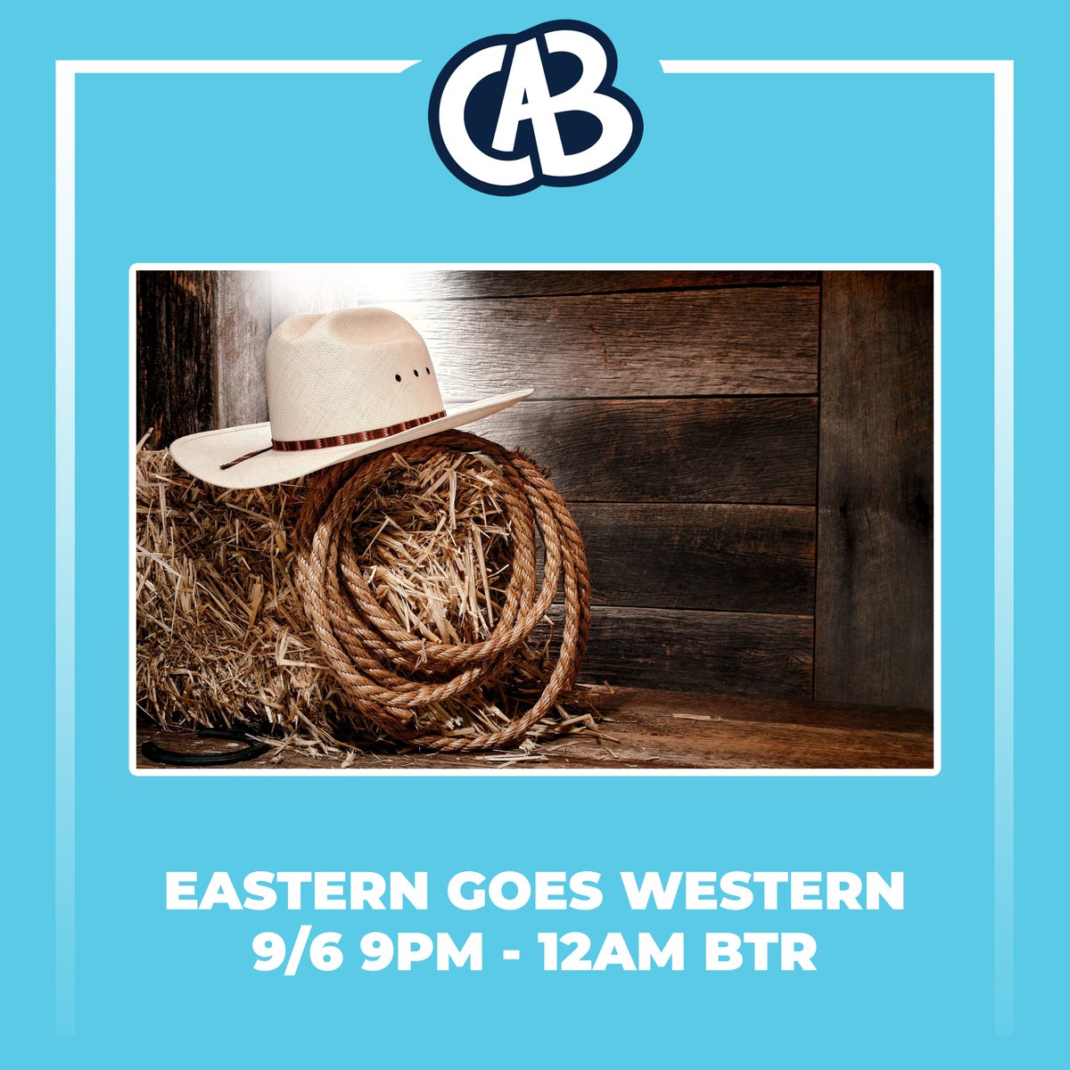 Come saddle up with CAB in the BTR @ 9PM tomorrow! Take antique photos, play with giant horseshoes, and enjoy some wings and root beer floats at the saloon!