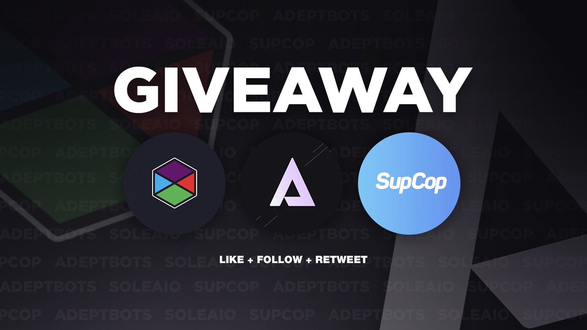 soleaio's tweet photo. Sole x Adept x SupCop Giveaway!

To enter:
Like, RT, Tag a friend and Follow
@soleaio 
@AdeptBots
@SupCopApp 

Good luck all! ❤️ https://t.co/MbEm7Akh4p