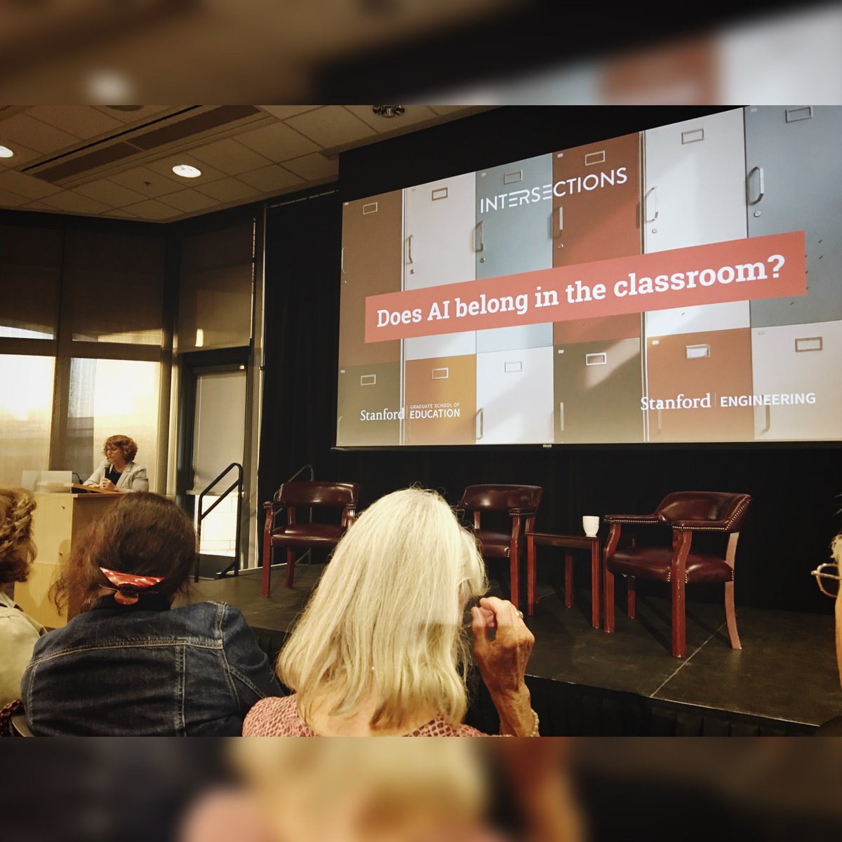 Mer13Z's tweet photo. Thanks to @laura_mcbain, @karinfors, @landay, Shelley Goldman, and @Stanford for a great discussion around AI + Education. Some thoughts around:
- Customized chatbots of students
- The balance of ai, social, and the human element in the classroom
- Access and equity of technology https://t.co/xHBGTo16Yq