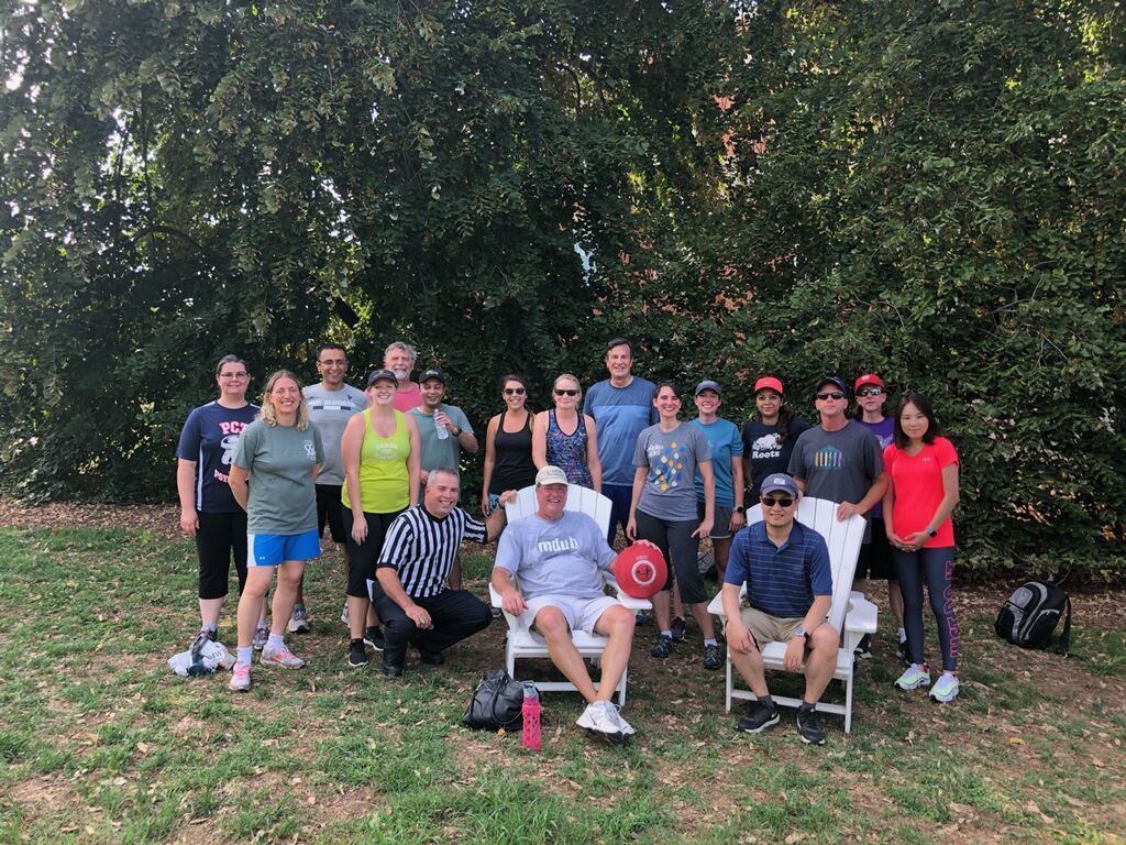 Showing the @umwcob @umweconomics @GeographyUMW how the Psychology department kicks it at the Annual Faculty/Staff kick ball game!
