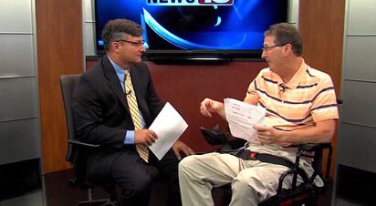SportsVanessa's tweet photo. My dad was on the local news in my hometown (Terre Haute, IN) talking about all things #MultipleSclerosis... surprised he didn’t crack jokes the whole time 😂 very proud of his advocacy for this disease. @WTHITV https://t.co/C9hNtsaJy7