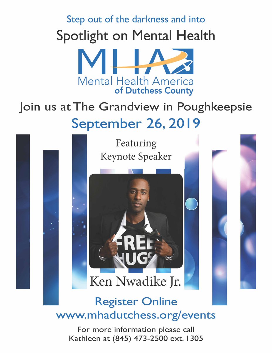 MHADutchess (@mhadutchess) on Twitter photo Visit mhadutchess.org/events to register for Spotlight featuring Keynote Speaker, Ken Nwadike Jr. of the <a href="/FreeHugsProject/">Free Hugs Project</a> #mentalhealth Visit mhadutchess.org/events to register for Spotlight featuring Keynote Speaker, Ken Nwadike Jr. of the <a href="/FreeHugsProject/">Free Hugs Project</a> #mentalhealth