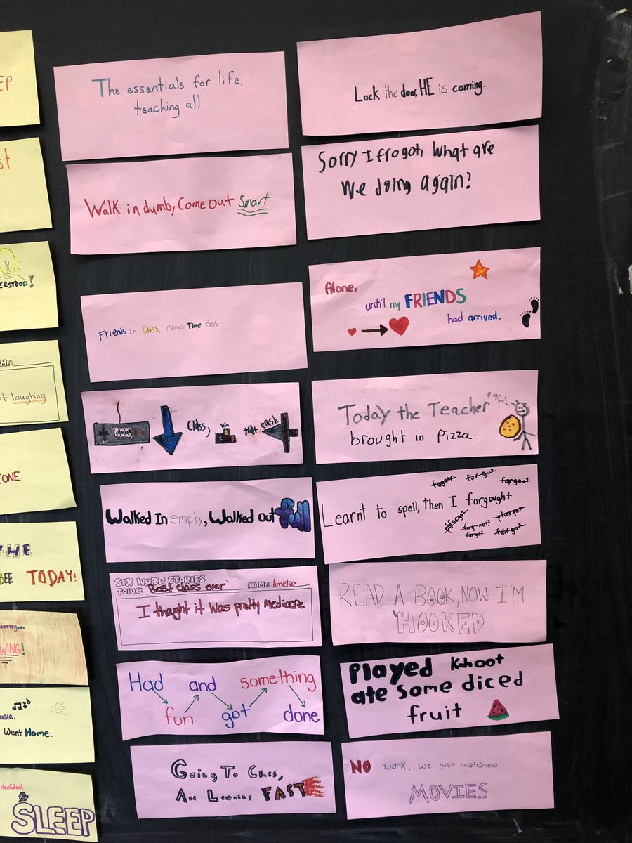JasonMonteith's tweet photo. #ENG2Dreminders great work with six word stories today: everyone had something to say about where they started with their “Say 7 Things” reading response...awesome Reflection & methodology work: where you start matters...#edchat https://t.co/V9k9f61oZI