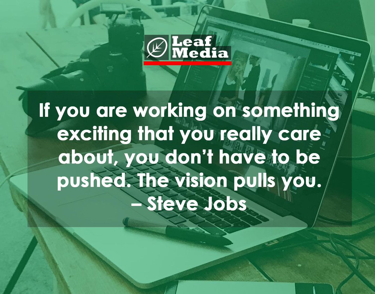 LeafMediaUK's tweet image. If you are working on something exciting that you really care about, you don’t have to be pushed. The vision pulls you. 
– Steve Jobs. We work hard for each of our clients - we consider ourselves as ambassadors of their business. 
#webdesignliverpool #motivation #turnanewleaf