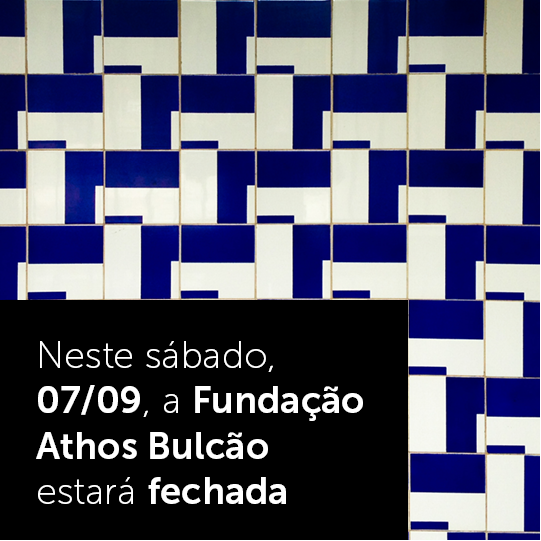 Fundathos's tweet photo. ATENÇÃO: Neste sábado, 07 de setembro, a @fundathos estará fechada. 

Na próxima segunda-feira, 09/09, voltamos ao horário normal de funcionamento das 9h às 19h. Venha nos visitar! A Fundação fica na CLS 404 Bloco D Loja 1, Asa Sul.

#AthosBulcão #ABGaleria #Lojafundathos https://t.co/CzQWolDvUo