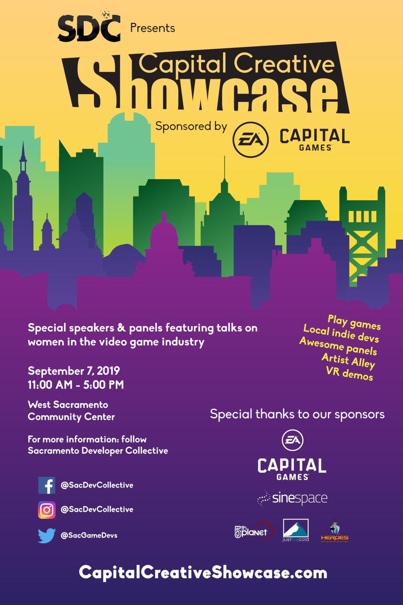 sacgamedevs's tweet photo. We have many talented #gamedevs under one roof for #CCS2019! Check out @DougGames234, @LucreGames, @Robohaven, and much more! Don't miss this opportunity to play their games and show your support! https://t.co/52Mop2g6hd   #CapitalCreativeShowcase #Sacramento #videogames https://t.co/eIjOiRcnZj