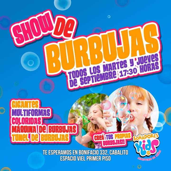 AlejandraStamat's tweet photo. ⭐️Todos los Martes y Jueves 17.30h ⭐️ Vení con tus hijos y amiguitos‼️ Tenemos actividades especiales durante las #CharlasMF 🎉🎈🥳

✔️ Septiembre:‼️⚪️ SHOW DE BURBUJAS ⚪️‼️ 

Invita: Soñadores Kids PDD
J. Bonifacio 332 / Espacio Viel / 1°P https://t.co/0xfwogt36W