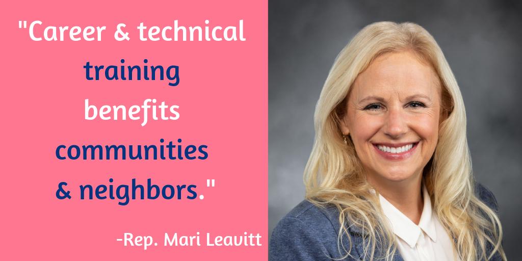 SupportWASchool's tweet image. "Not only does career and technical training benefit kids who are interested in those programs, or workers going back for retraining, it benefits communities &amp;amp; neighbors. That's what education is supposed to be all about." @RepLeavitt we couldn't agree more! #waleg #waedu
