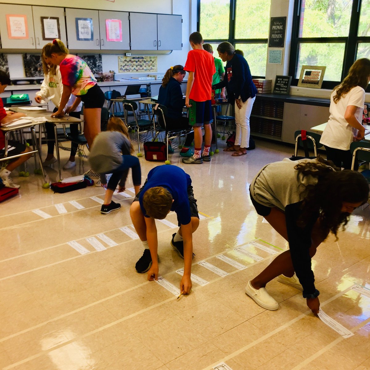8th Graders race to construct their own segments of the Transcontinental Railroad by matching historical documents to Railroad Ties! #mcbulldogs101 #wsd101 #socialstudieseducation