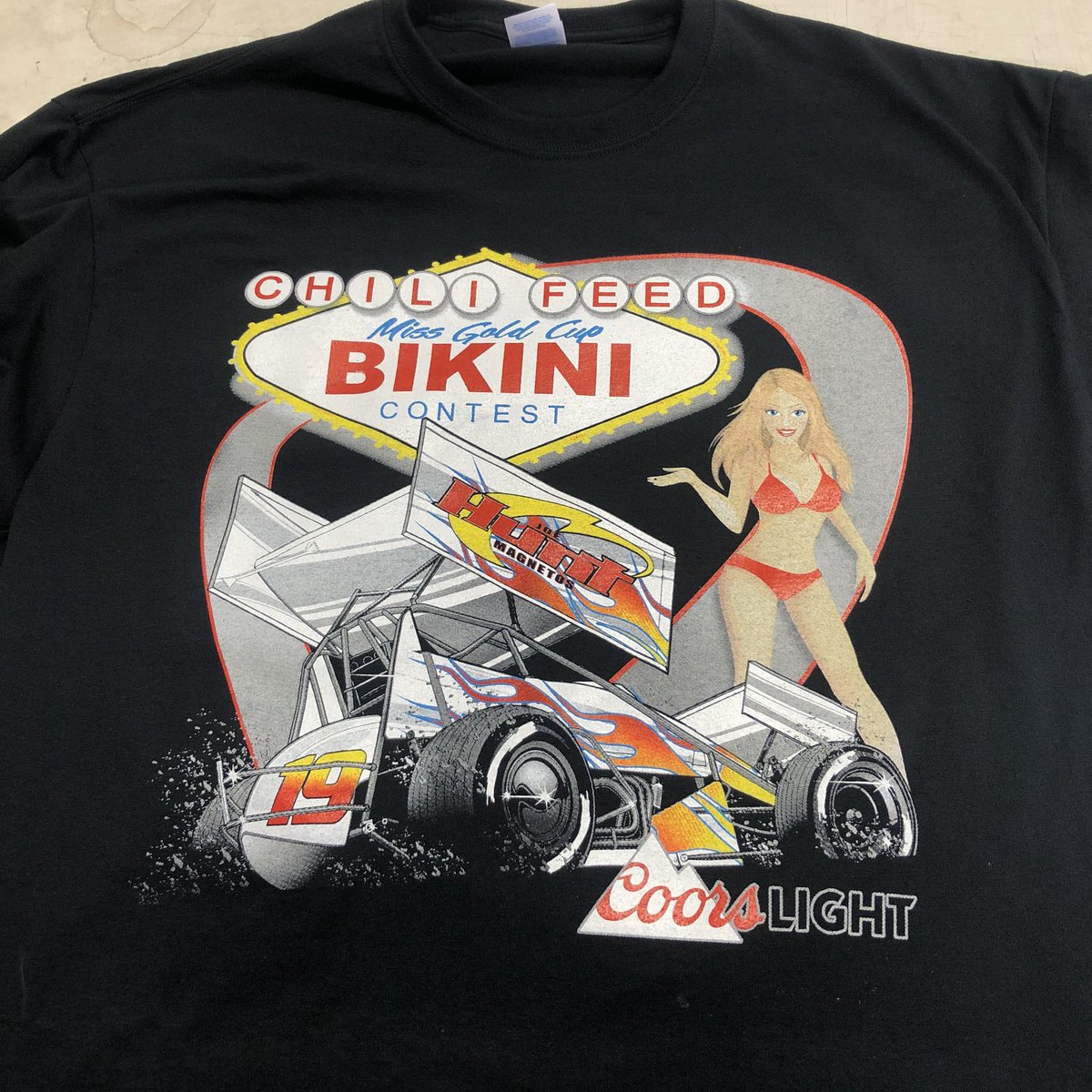 SharrahKevin's tweet photo. Shirts done for the annual Miss Gold Cup Bikini Contest and Chili Feed! 

@sdspeedway https://t.co/jbf6umTLvD