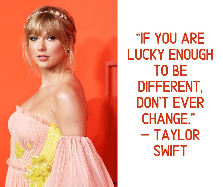 Who you are, exactly as you are, is awesome! Peer pressure and social stigmas impact us all. Find the inspiration to do your own thing substance free. Sometimes your favorite celebrities teach great lessons. #inspirationalquotes #confidence #celebrityinspiration #taylorswiftlover