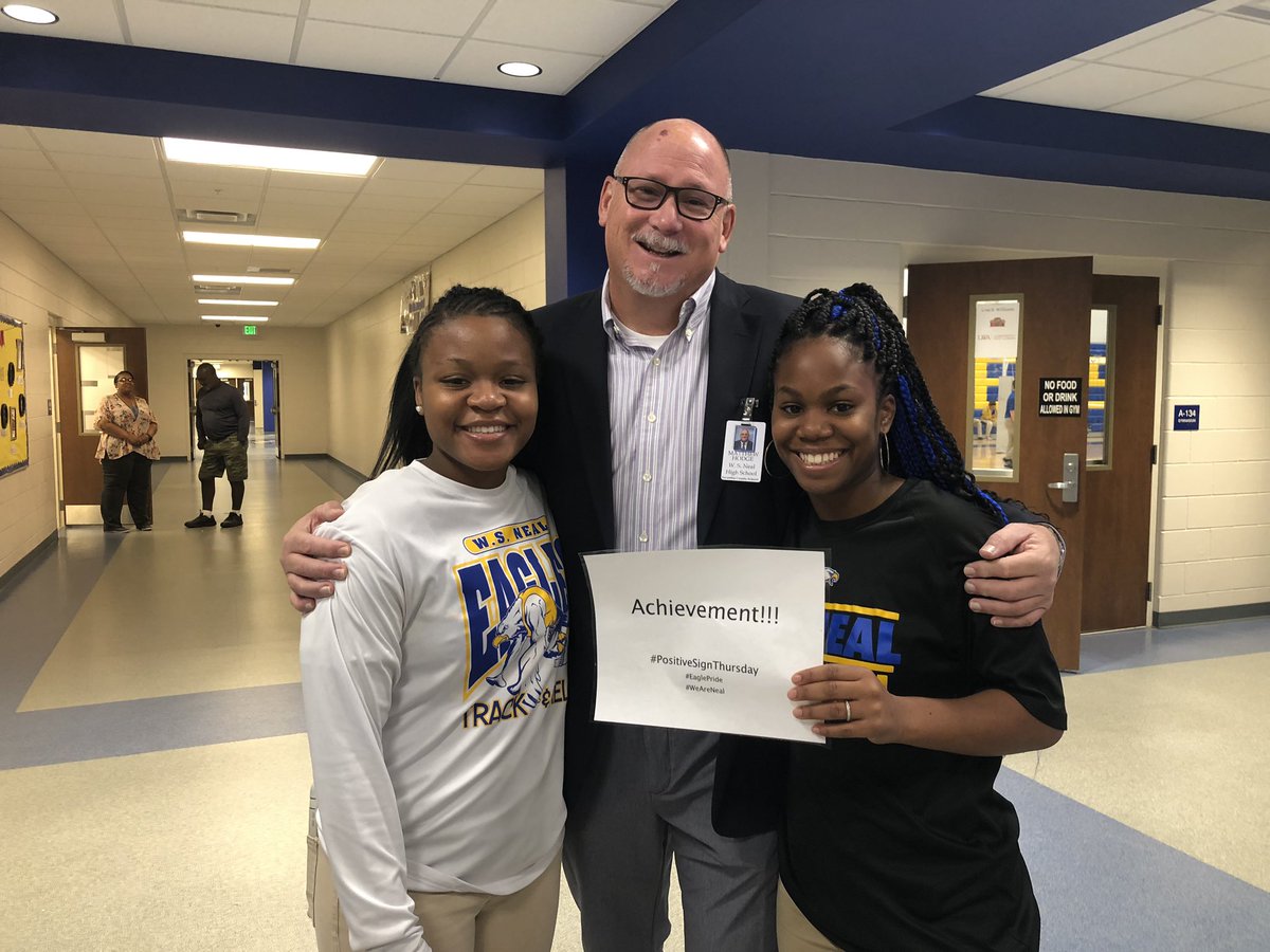 We strive daily for Achievement, Respect, and Success at W. S. Neal High School. #PositiveSignThursday is just another way to focus and be reminded. #WeAreNeal #EaglePride