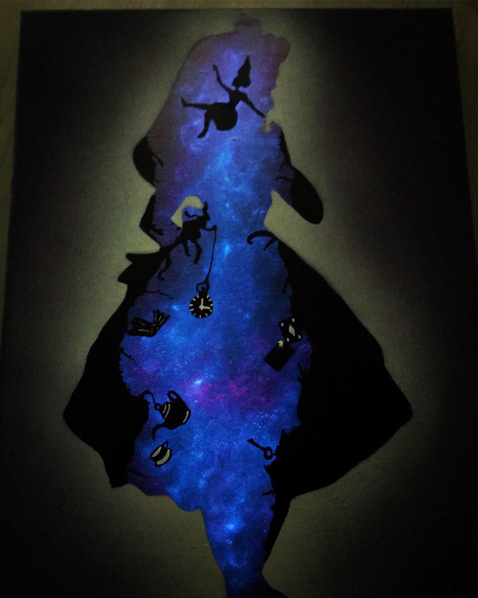 deniselicious2's tweet photo. #glowinthedark #aliceinwonderland #wunderland #alice #glow #painting #artist #artforsale #glowpainting #rabbithole https://t.co/NXcHrQ7zBg