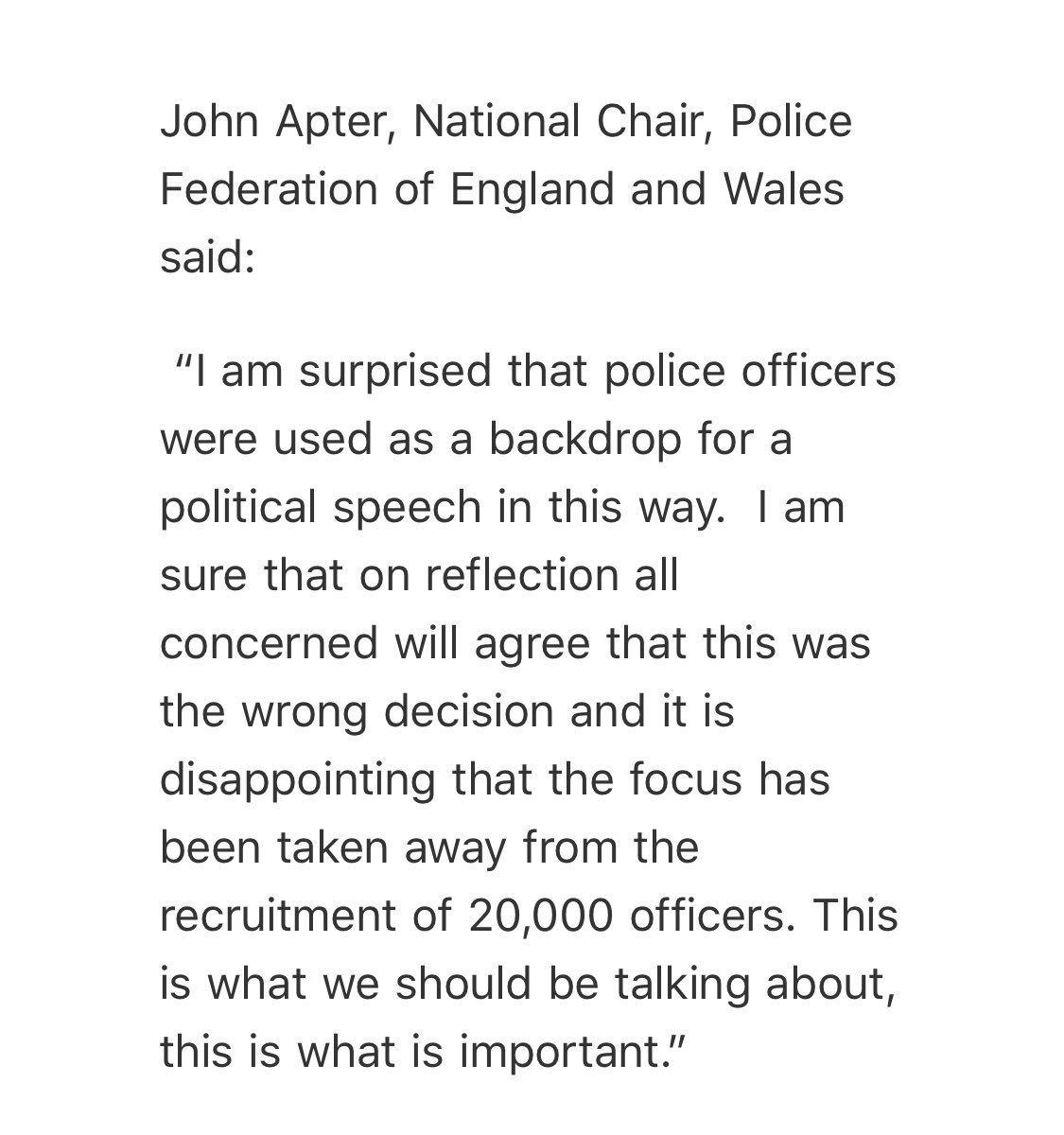 owen_g's tweet photo. Now the Police Federation weigh in. What a wild week the PM is having... https://t.co/rzlKr0GMg2