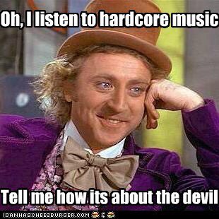 I listen to hardcore music, tell me how it’s about the devil 😈 #altrockmusic #posthardcoremusic #poppunk #metalcore #ghettometal #beatdown #femalefrontedband #willywonka #jerseyshore #asburyparkmusic #timemarchesonband