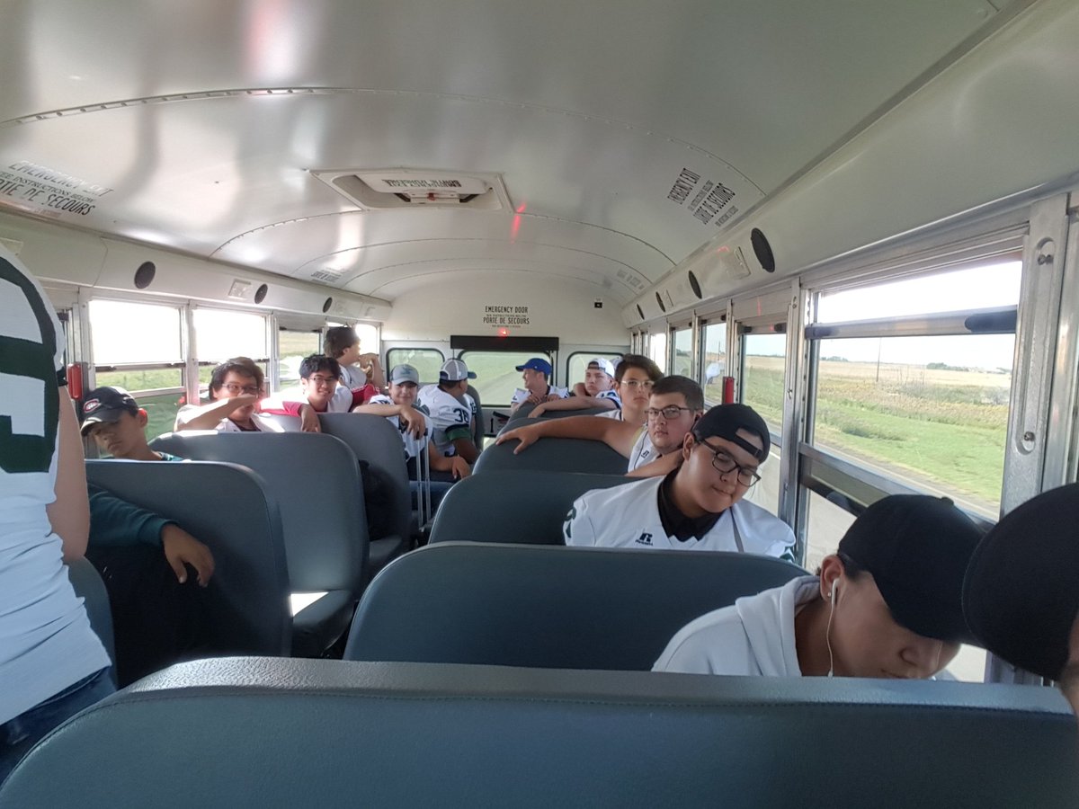 FortBisonFBall's tweet photo. Business Trip. Off the Melville for our pre season game against @MCS_Football 
#BeHurd https://t.co/wVe3oI015P