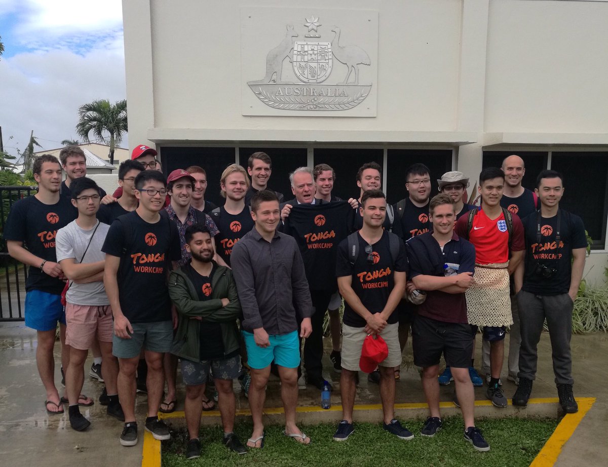 Tonga workcamp - catching up with High Commissioner Adrian Morrison at the Australian High Commission in Tonga