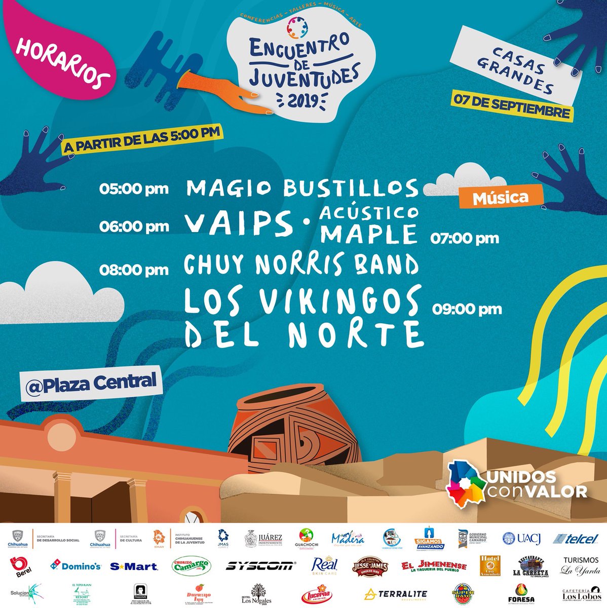 JuventudChih's tweet photo. ¡No te pierdas las actividades del Encuentro de Juventudes 2019 ◦ Casas Grandes! Te esperamos este sábado en la Plaza Central.
Evento Gratuito.

¡Seguimos celebrando a las juventudes! https://t.co/msqUAtDVEZ