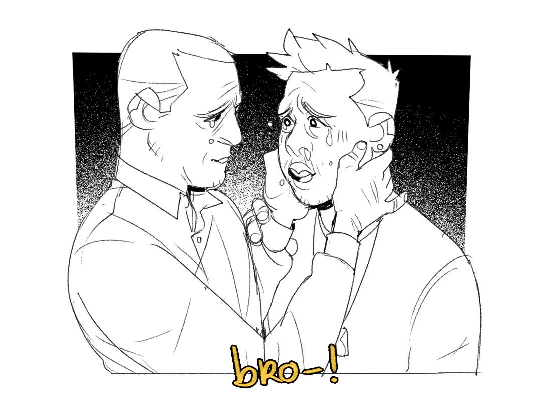 two bros crying bro tears, touching bro faces ? #ChicagoPD #hanktonio #dozerdraws 