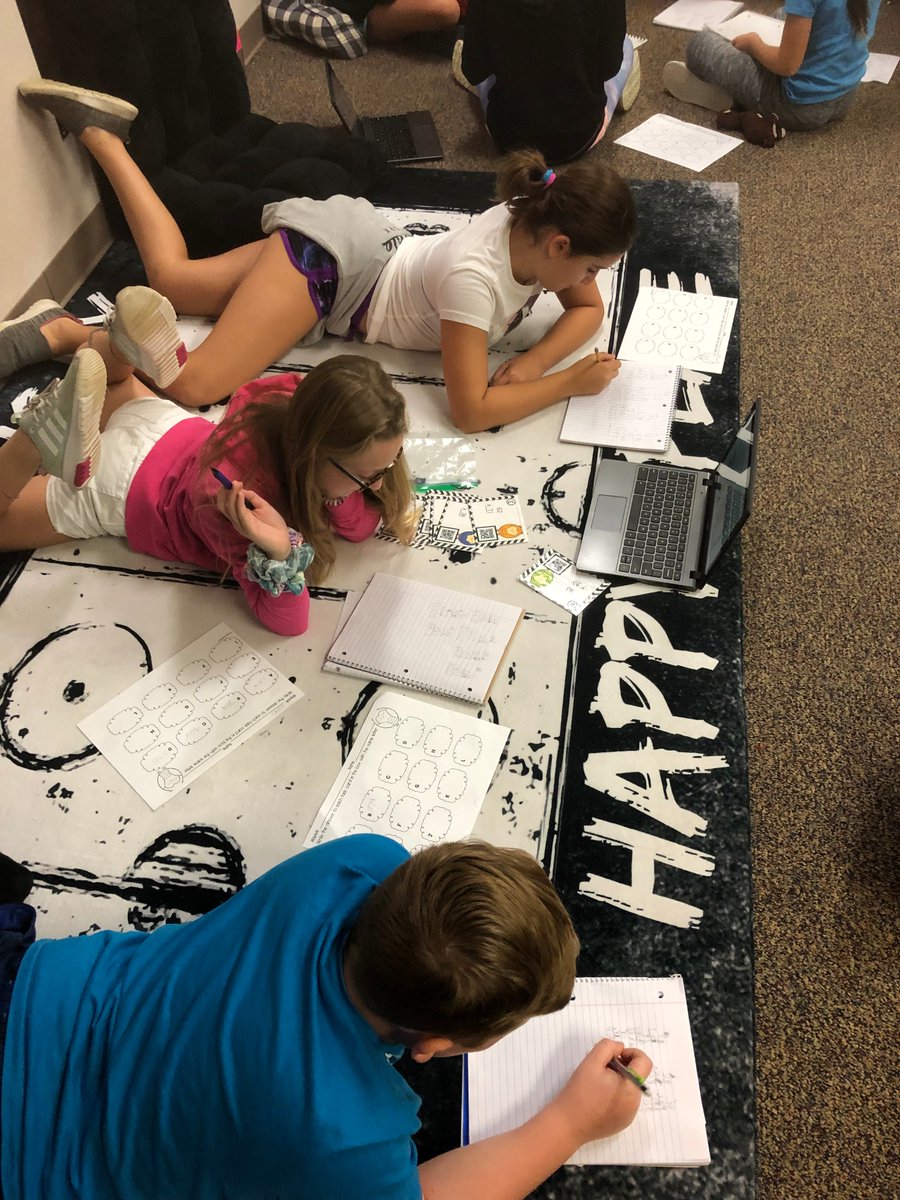 OneGoalin5th's tweet photo. Our math class worked hard using QR codes to solve 2 digit by 2 digit multiplication problems. Love seeing the success of their hard work! @RobertCS118 #rcs118life #d118life #theymakemesmile #funwithtechnology https://t.co/QdnIm5ICx3