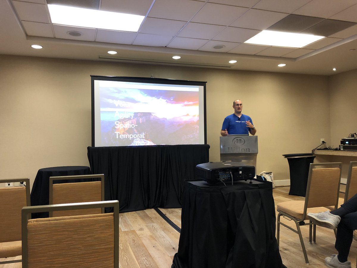 dimaspivak's tweet image. .@randyzwitch, who is very tall, talking about his amazing F1 demo using @OmniSci&apos;s platform. #DataOpsSummit