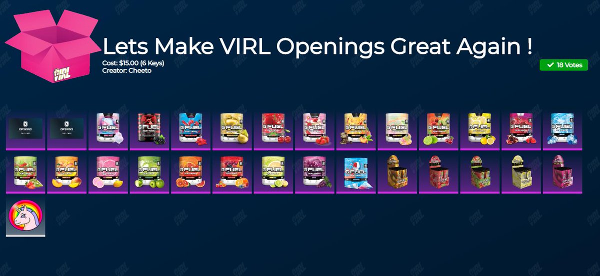 👏 MORE vIRL Community Boxes? Alright, these are now ready to get unboxed:

📦 DPG's "Build Your Own PC Case" virlboxcreator.com/box/23
📦 Prodigy's "The Prodigy Box" virlboxcreator.com/box/430
📦 Cheeto's "Lets Make VIRL Openings Great Again !" virlboxcreator.com/box/247