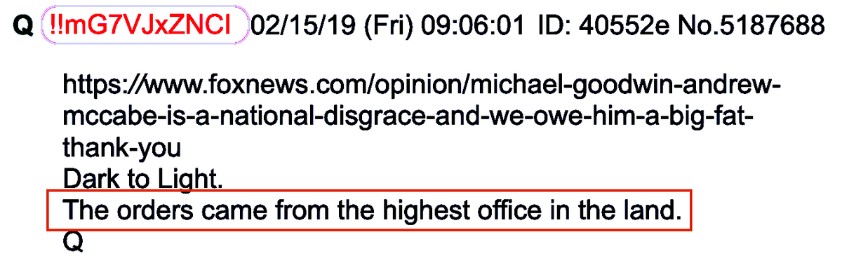 following are the individual drops for graphic 1.The orders came from the highest office in the land. Q