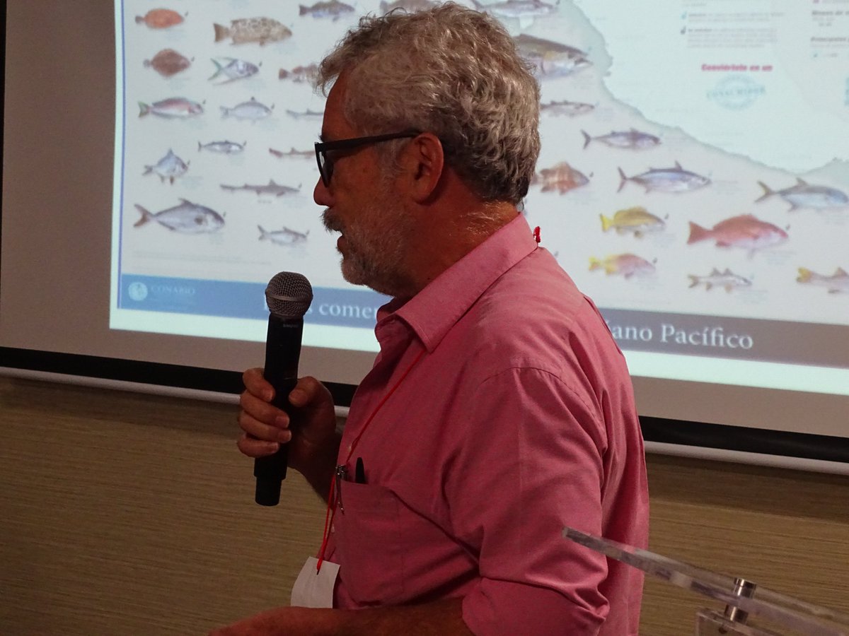 Comepesca's tweet photo. Carlos Galindo de @Conabio nos presentó la #Enciclovida, enciclopedia en constante actualización con múltiples fuentes de información que cuenta con un semáforo de pesca sustentable, en alianza con @cobi_mx.
Esto durante la "Conferencia Semáforo de Pesca Sustentable" del #SLSPA. https://t.co/Yxeq6EwAaX