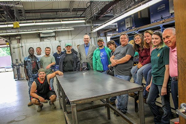 RandolphCC's tweet photo. Wind and rain won't stop us from officially opening our new-and-improved Welding Center at our Archdale Center! We now have 31 welding booths! Read about this phenomenal expansion here: https://t.co/jnEwx2dznm #RCCProud https://t.co/W0oBGWD0hC