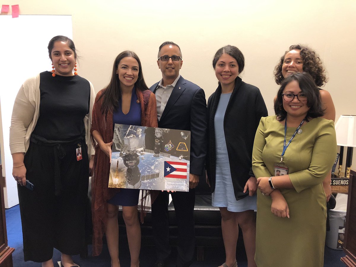 #ThrowbackThursday to when I met @AOC and her staff prior to visiting students in the Bronx. Hopefully one of those students will be inspired to journey to the Moon and Mars! #Artemis