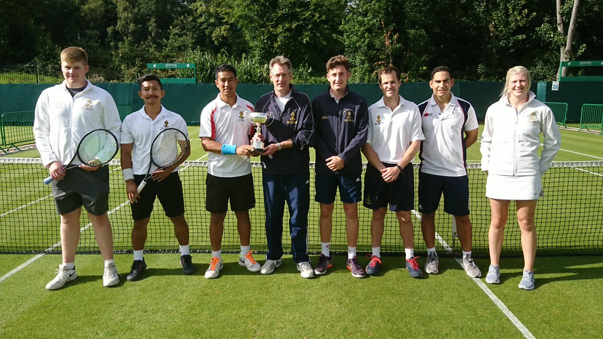 Today @SapperTennis reclaimed the Cornock Cup from the Gunners in a close-fought competition at the Edgbaston Priory Club. #SappervGunner #proudsapper