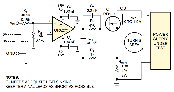 EDNcom's tweet photo. Precision voltage-controlled #currentsink tests #power supplies #DesignIdeas #TBT #circuit #opamp https://t.co/QEECHH5xul https://t.co/xvVVdAAxq5