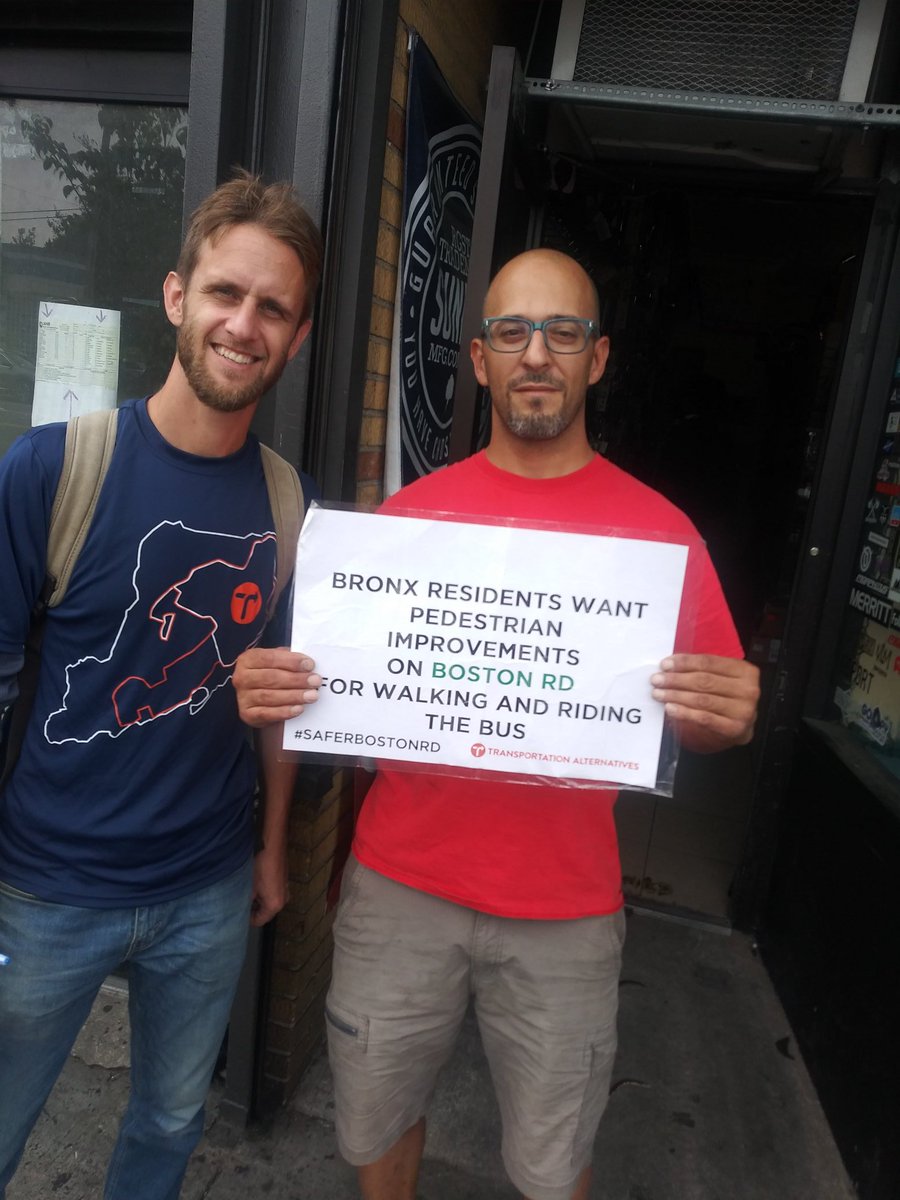 HarleyPollack's tweet photo. Damon works at a local business his bother own's on #BostonRd. He wants a #SaferBostonRd to end unsafe conditions and improve access for his customers. https://t.co/VHr5xpzFsj