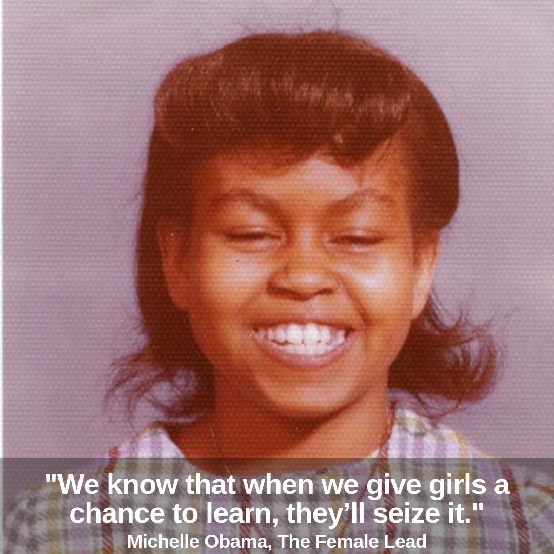 the_female_lead's tweet photo. Michelle Obama has shared her school photo and asks for help in giving ‘girls a chance to learn”. “I believe every girl on the planet deserves the same kind of opportunities that I’ve had - a chance to fulfill her potential and pursue her dreams.” Michelle Obama ❤️ https://t.co/o0Mdphp4J5