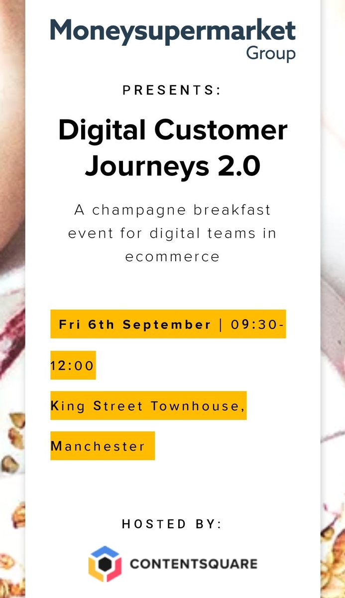 MatalanUX's tweet photo. Who else is attending tomorrow's champagne breakfast presented by @msmguxd &amp; hosted by @Contentsquare ? #ux #matalanux #digital #customerjourney #moneysupermarket #contentsquare #uxresearch #uxdesign #uxexperimentation #uxanalytics https://t.co/AGYjyKeJG5