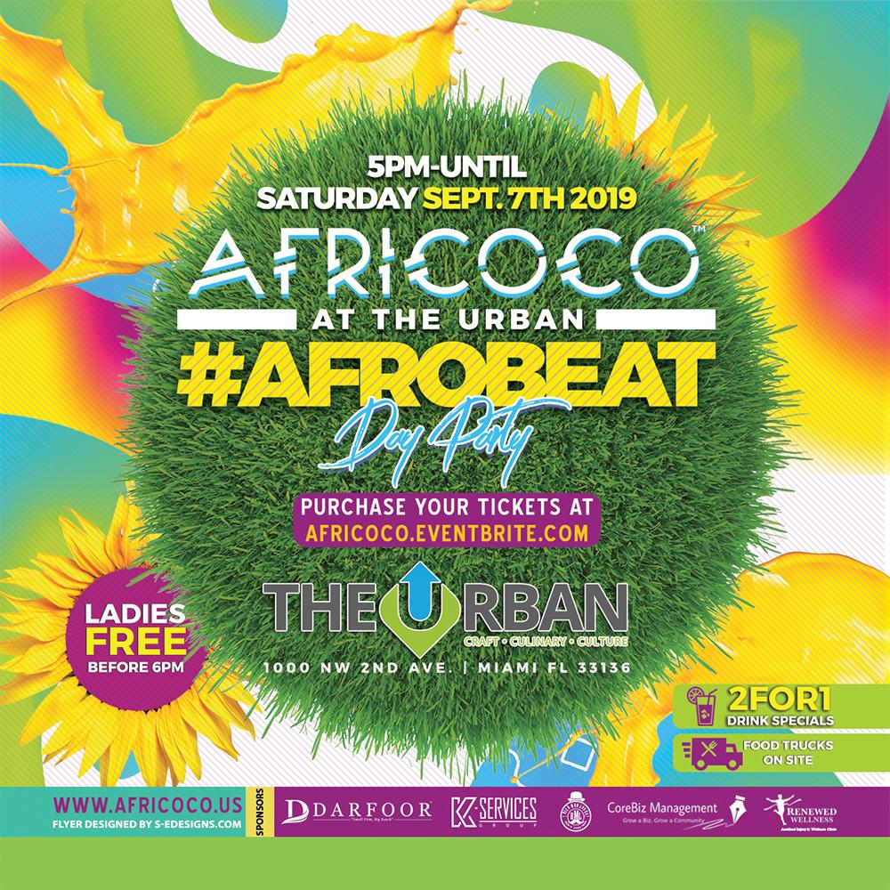 africocous's tweet photo. The #1 #Afrobeats Day Party Return to The Urban Miami - September 7 - https://t.co/3wdvqcHehF https://t.co/ARO7JTp8dx
