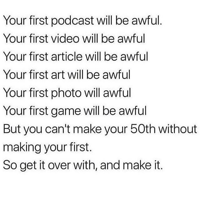 lispylibrarian's tweet photo. My first video for my blog was awful. Just start. #juststart https://t.co/PhrCHQTyG7