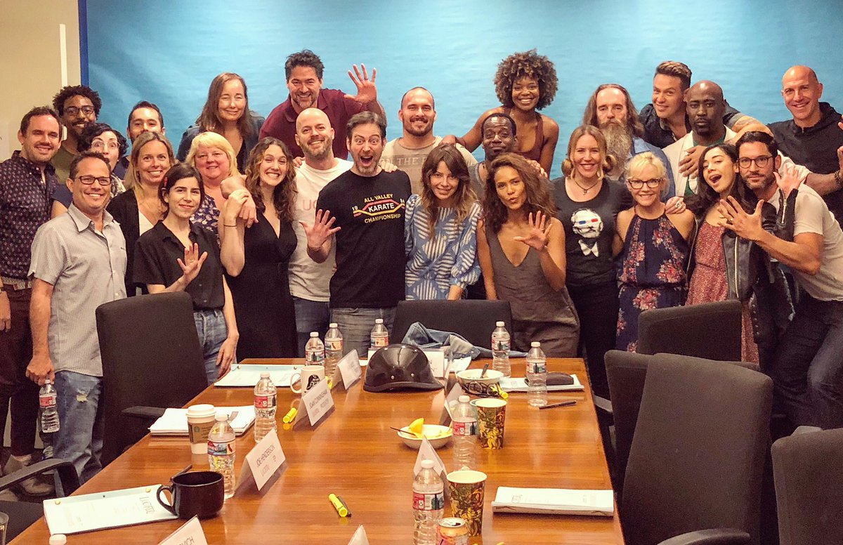 ChrisRafferty's tweet photo. 1st table read for #Lucifer Season 5 π https://t.co/VGq1U8MBH3